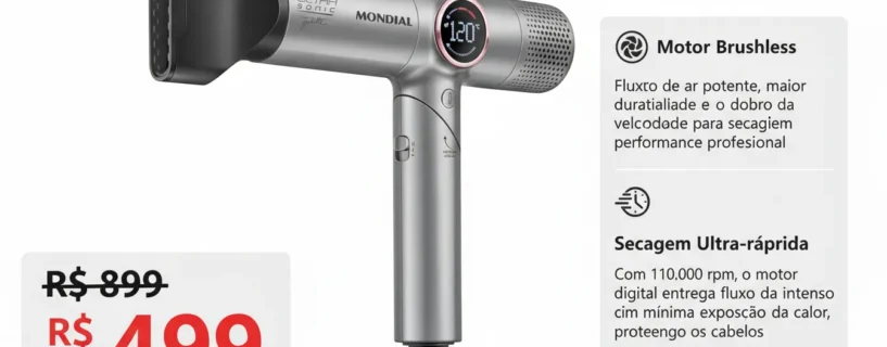 🚨 OFERTA DO DIA: Secador da Mondial assinado por Juliette vira destaque no Prime com menor valor do ano