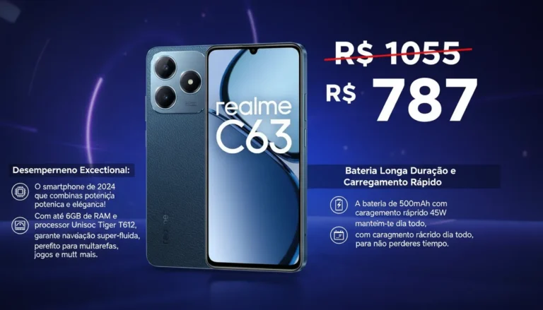 🚨 OFERTA DO DIA: Realme C63 aparece com valor inesperado e chama atenção na Amazon por apenas R$ 787