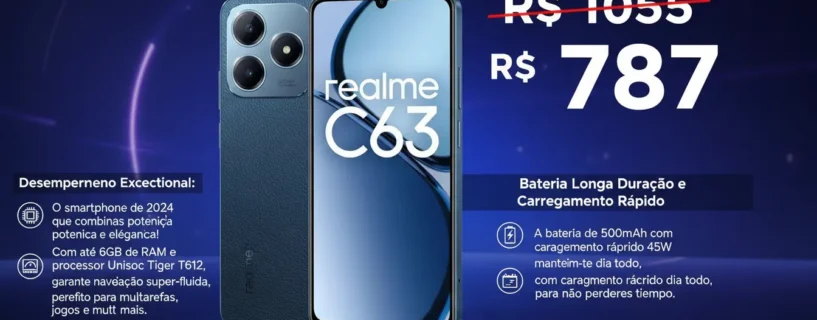 🚨 OFERTA DO DIA: Realme C63 aparece com valor inesperado e chama atenção na Amazon por apenas R$ 787