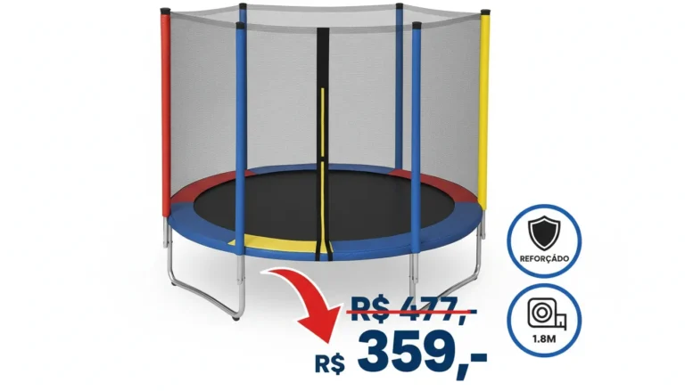 🚨 OFERTA DO DIA — Trampolim infantil de 1,8m está super barato na Amazon