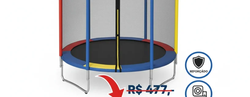 🚨 OFERTA DO DIA — Trampolim infantil de 1,8m está super barato na Amazon