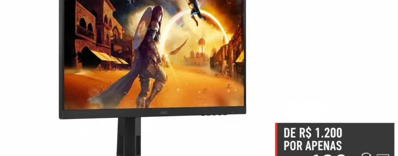 Monitor gamer da AOC com 180Hz com rotação vertical despenca para R$ 699 e vira um dos mais vendidos do Brasil