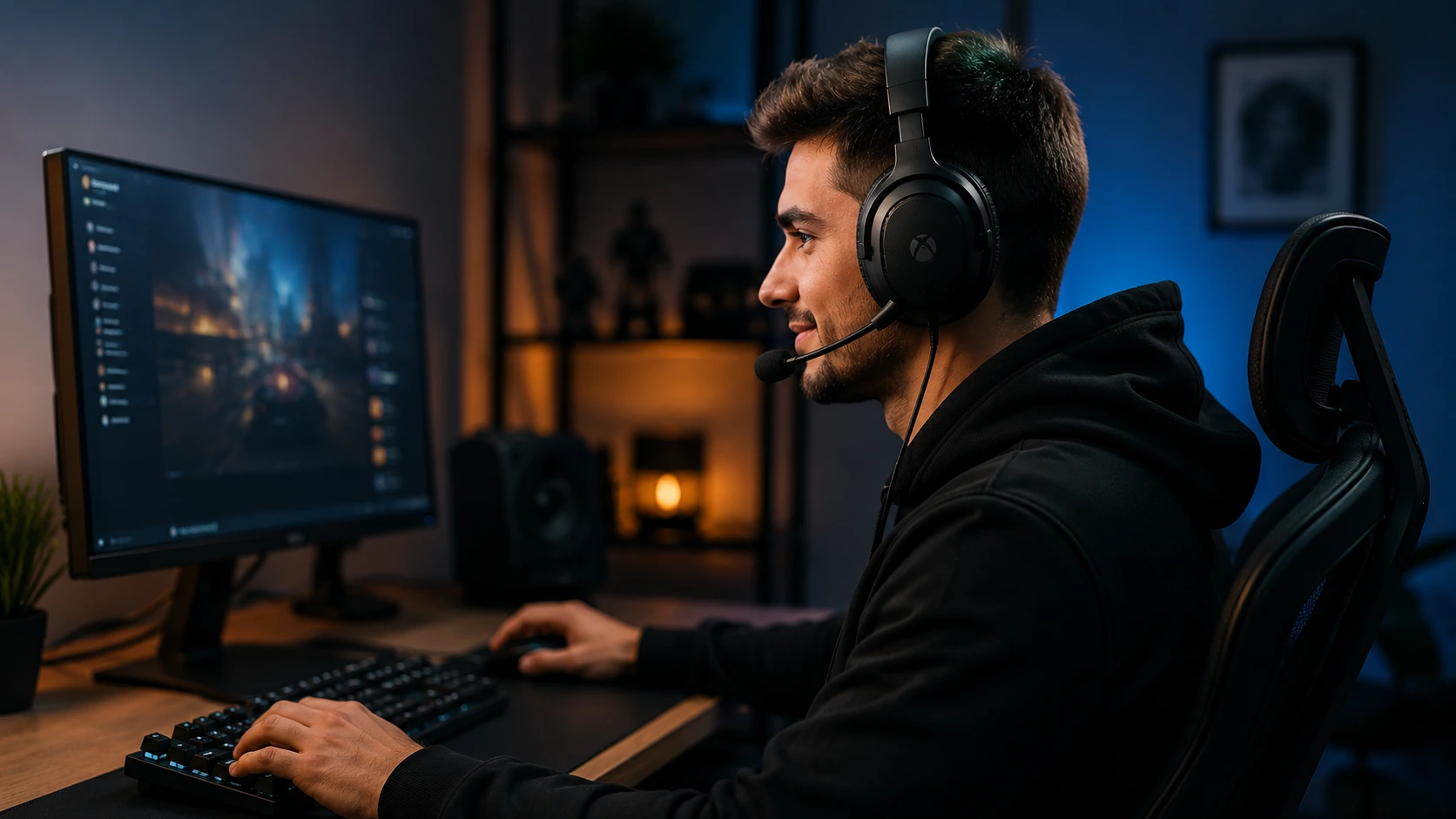 pessoa utilizando headset