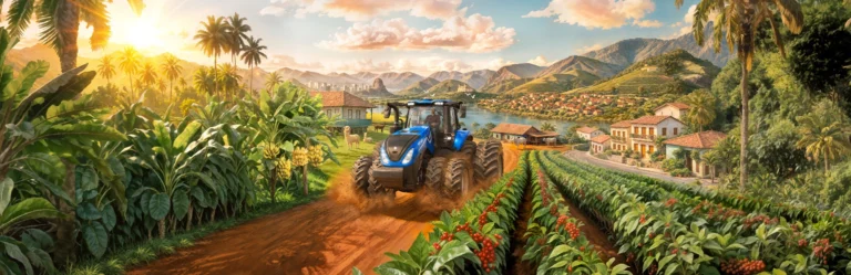Farming Simulator 25 anuncia expansão inspirada no Brasil com café, alpacas e novo mapa