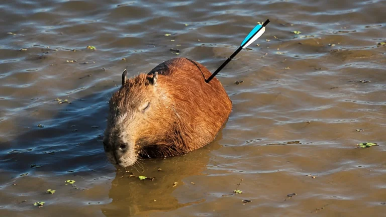 Capivara ferida por flecha é resgatada e levada para atendimento especializado em São Paulo
